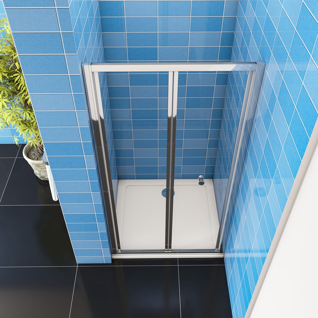 185 cm Box Doccia per Nicchia Porta a Soffietto Vetro Temperato 5 mm Trasparente Profili Cromati Lucidi 76 cm - 4