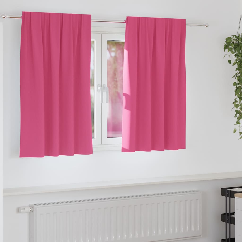 Firany blackout z kółkami 2 pcs Jasnoróżowy 140 x 140 cm vidaXL