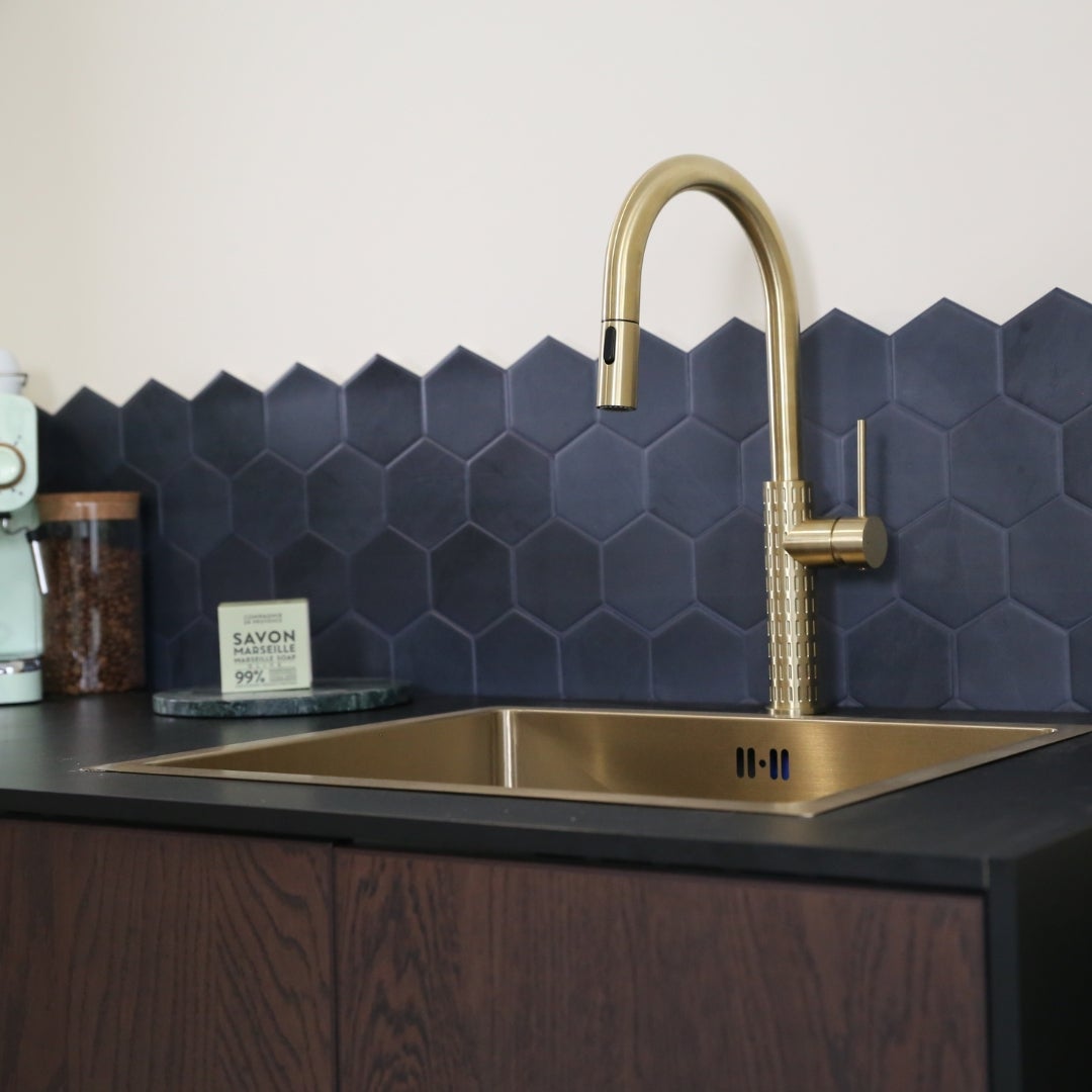 Architek mitigeur évier douchette extractible or brossé - 5