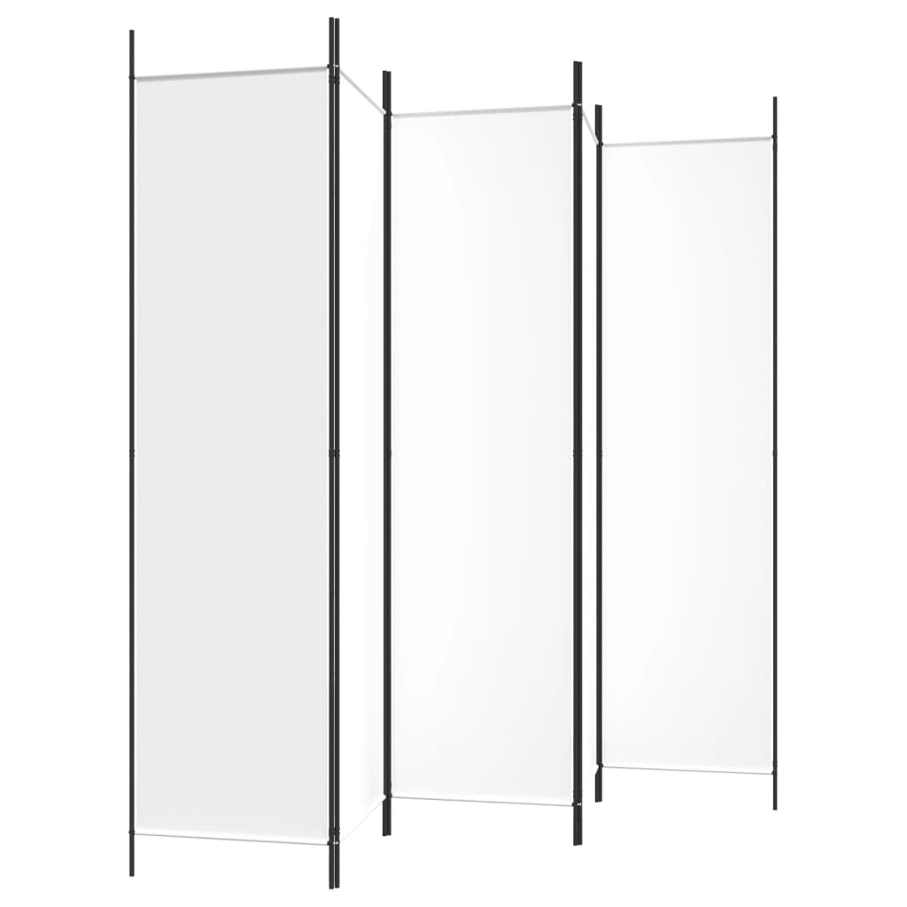 vidaXL Cloison de séparation 5 panneaux Blanc 250x200 cm Tissu - 5