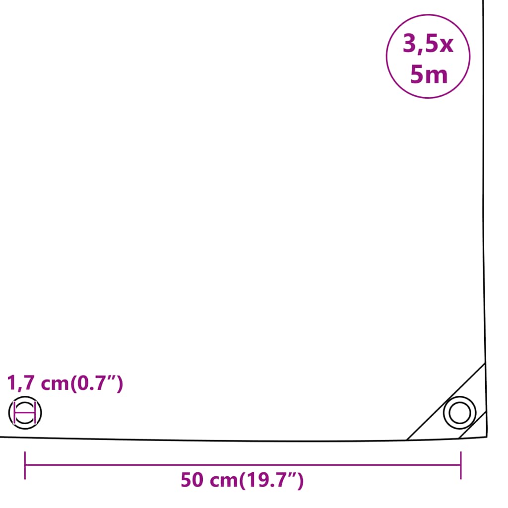 Bâche de protection 650 g/m² 3,5x5 m - 6