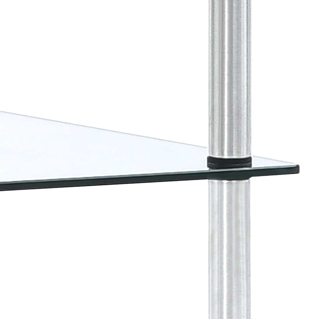 Étagère Transparente Verre Trempé et Acier Inoxydable Petite Étagère de ...