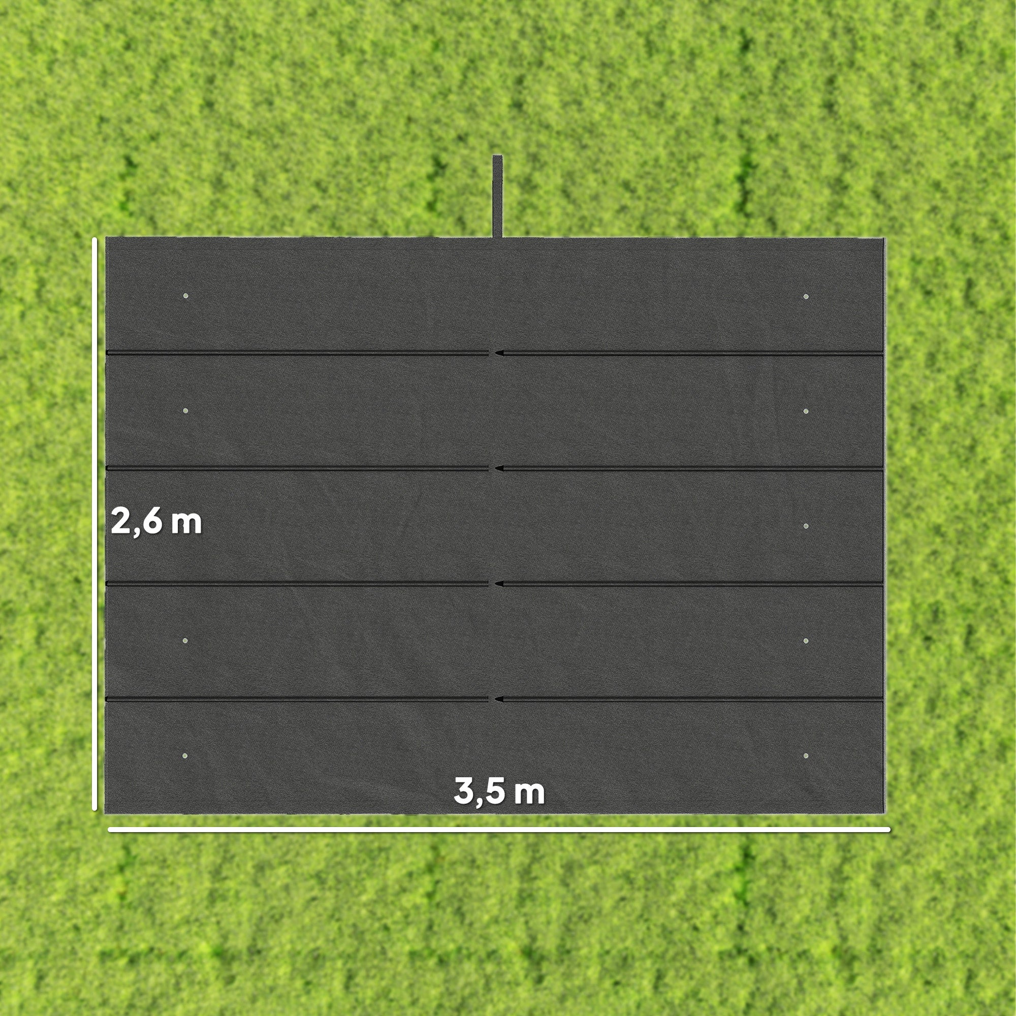 Cubierta para Pérgola Outsunny Tela Poliéster Gris Oscuro 350x250x6 cm - 3
