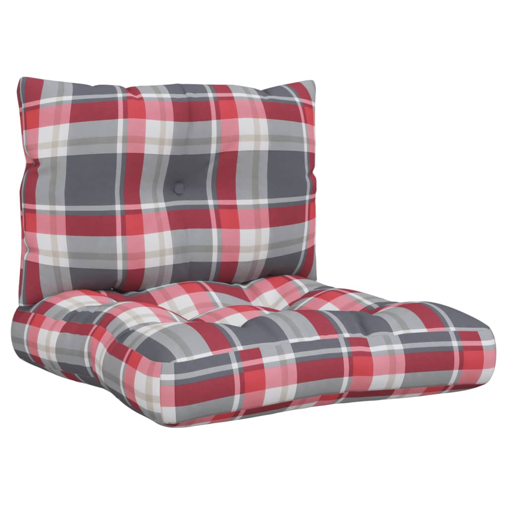 Maison Exclusive - Cojines para palets 2 unidades tela a cuadros rojos - 2