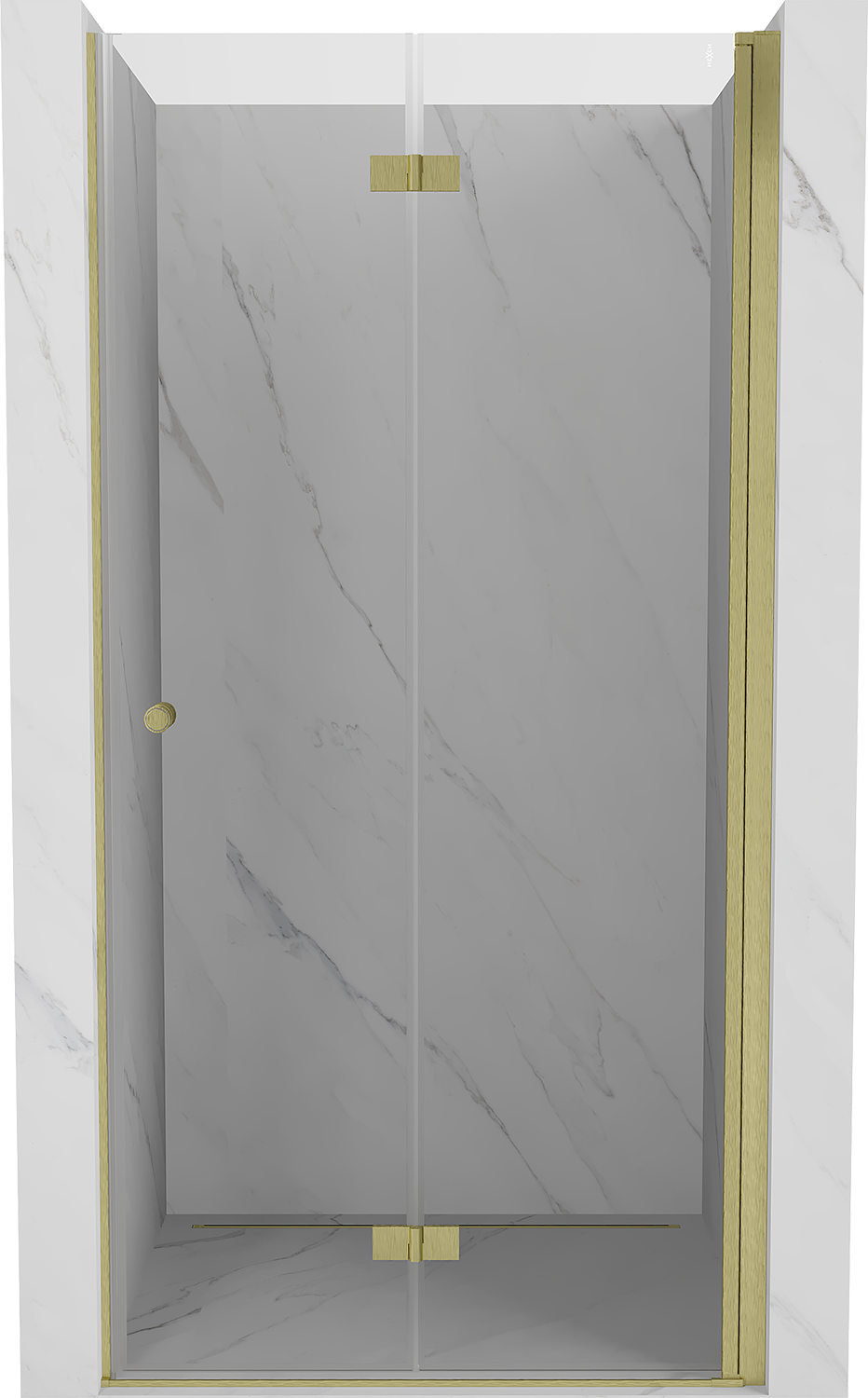 Mexen Mist-F drzwi prysznicowe składane prawe 60 cm, transparent, złote - 8A6-060-000-50-00-P