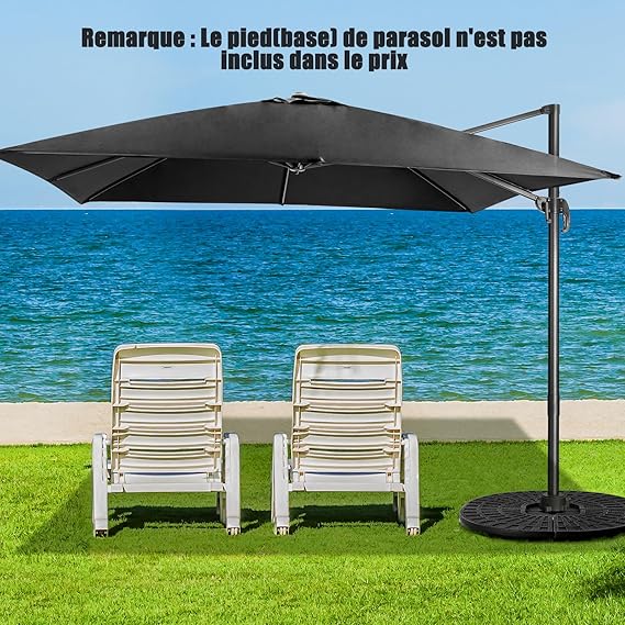 Ombrellone Da Tavolo Eurmax Con Manovella E Inclinazione, 8 Stecche, Tessuto Anti-UV E Impermeabile, Per Esterni