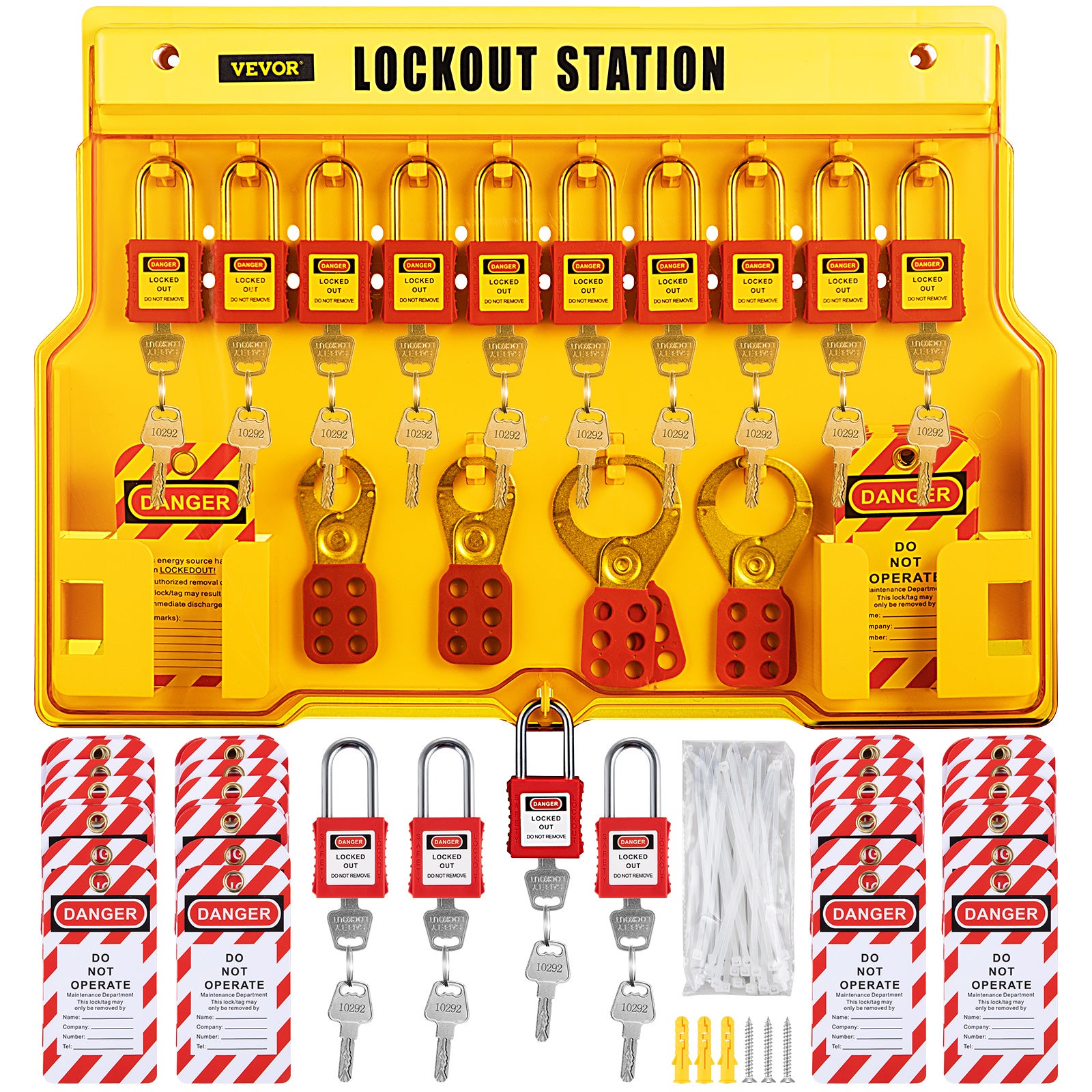 Lockout Tagout Kit Stacje Bezpieczeństwo 58 szt grup zamków zatrzaski VEVOR