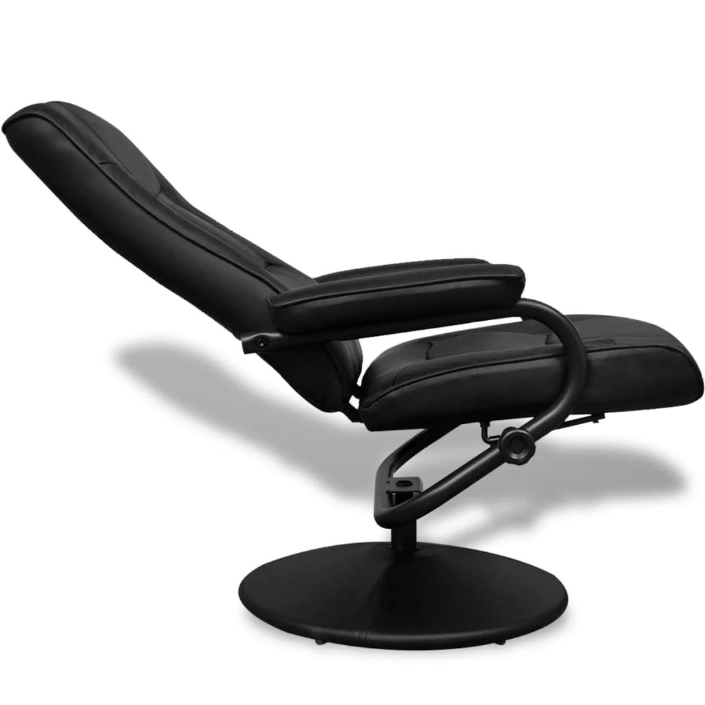 Maison Exclusive - Fauteuil TV avec repose-pied Noir Similicuir - 3