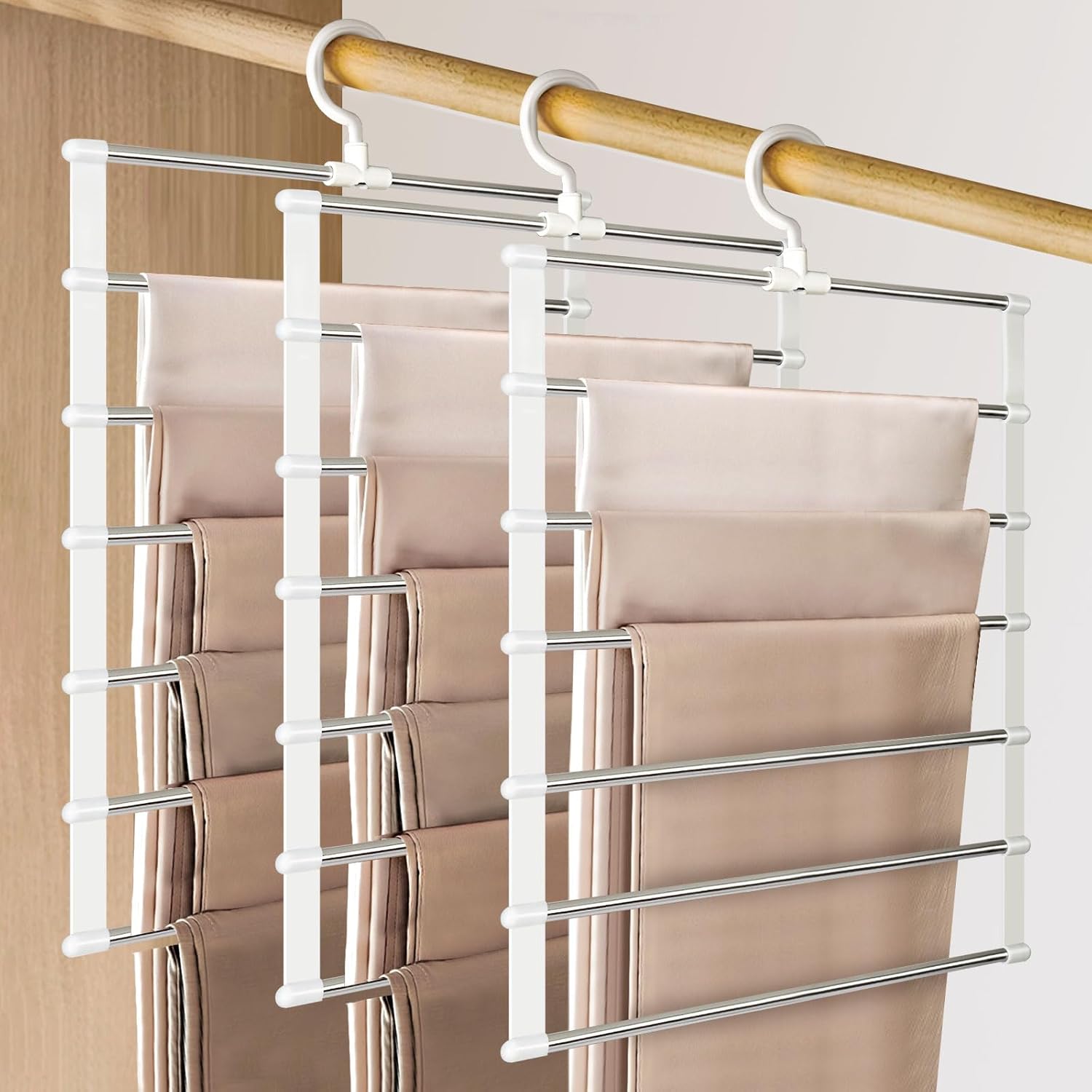 Gruccia Estraibile Per Pantaloni 22 Posti - Beige, Silenziosa, Per Armadio Profondità 46cm - 4