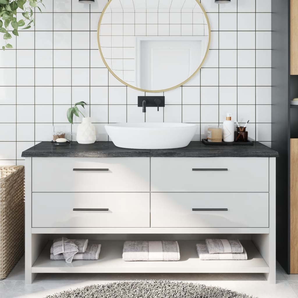Maison exclusive - encimera de baño madera tratada marrón oscuro 160x50x(2-4) cm
