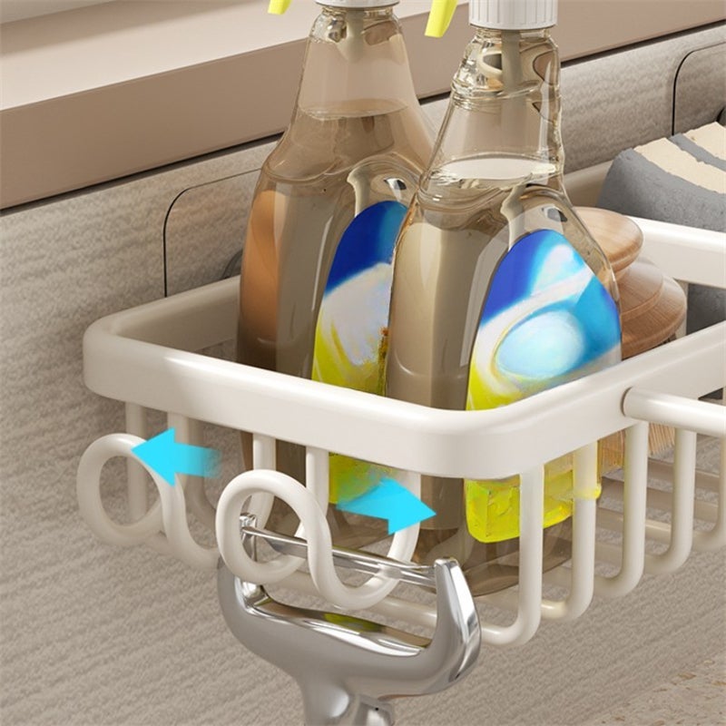 Étagère de cuisine noire sans perçage – Support évier compact 37,5×12×6 cm pour éponges, chiffons et lingettes, aluminium durable - 6