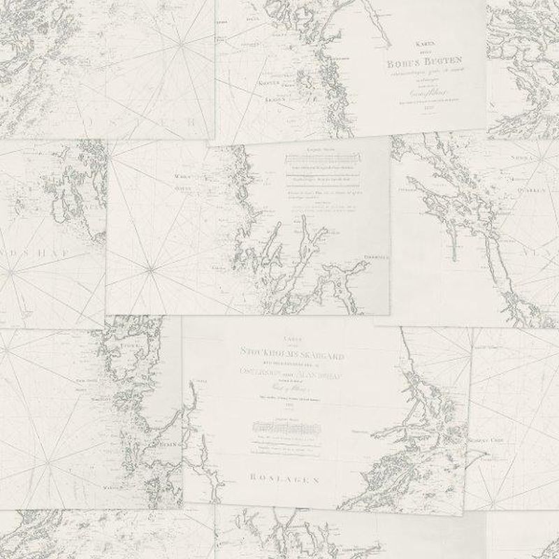 Papel pintado mapa del mundo beige - 53 cm x 10.05 m - borastapeter
