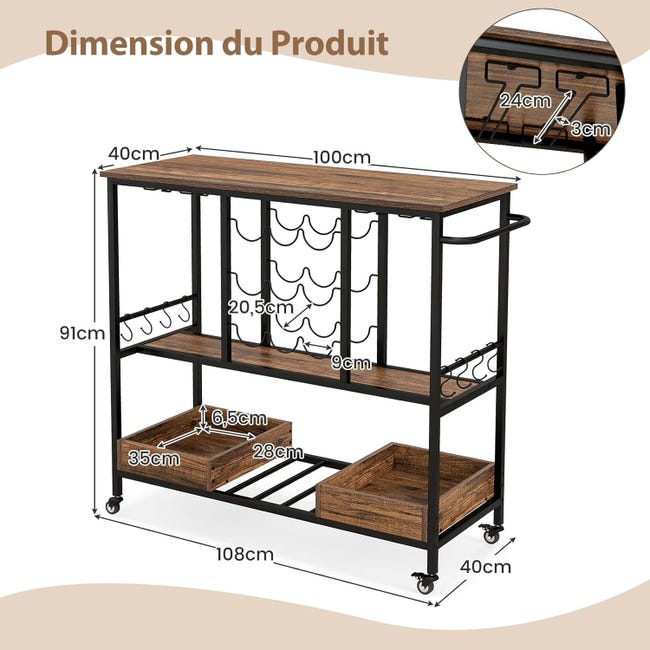 Desserte Chariot De Rangement En Métal Chariot De Service à Roulettes 3 Niveaux Avec 2 Range Couverts 4 Crochets 99054953 Desserte Chariot De Rangement En Métal Chariot De Service à Roulettes 3 Niveaux Avec 2 Range Couverts 4 Crochets 99054953