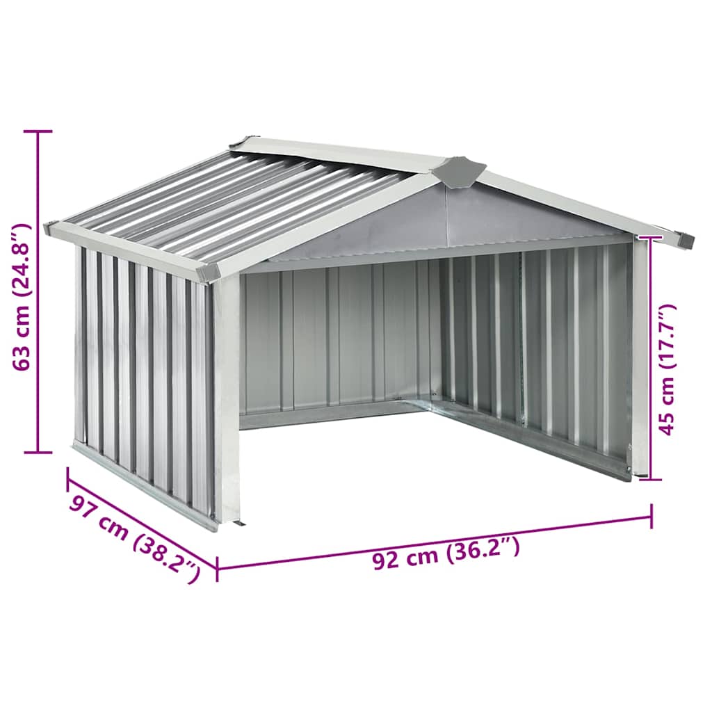 Abri pour robot de jardin 92x97x63 cm Acier galvanisé Gris vidaXL - 3