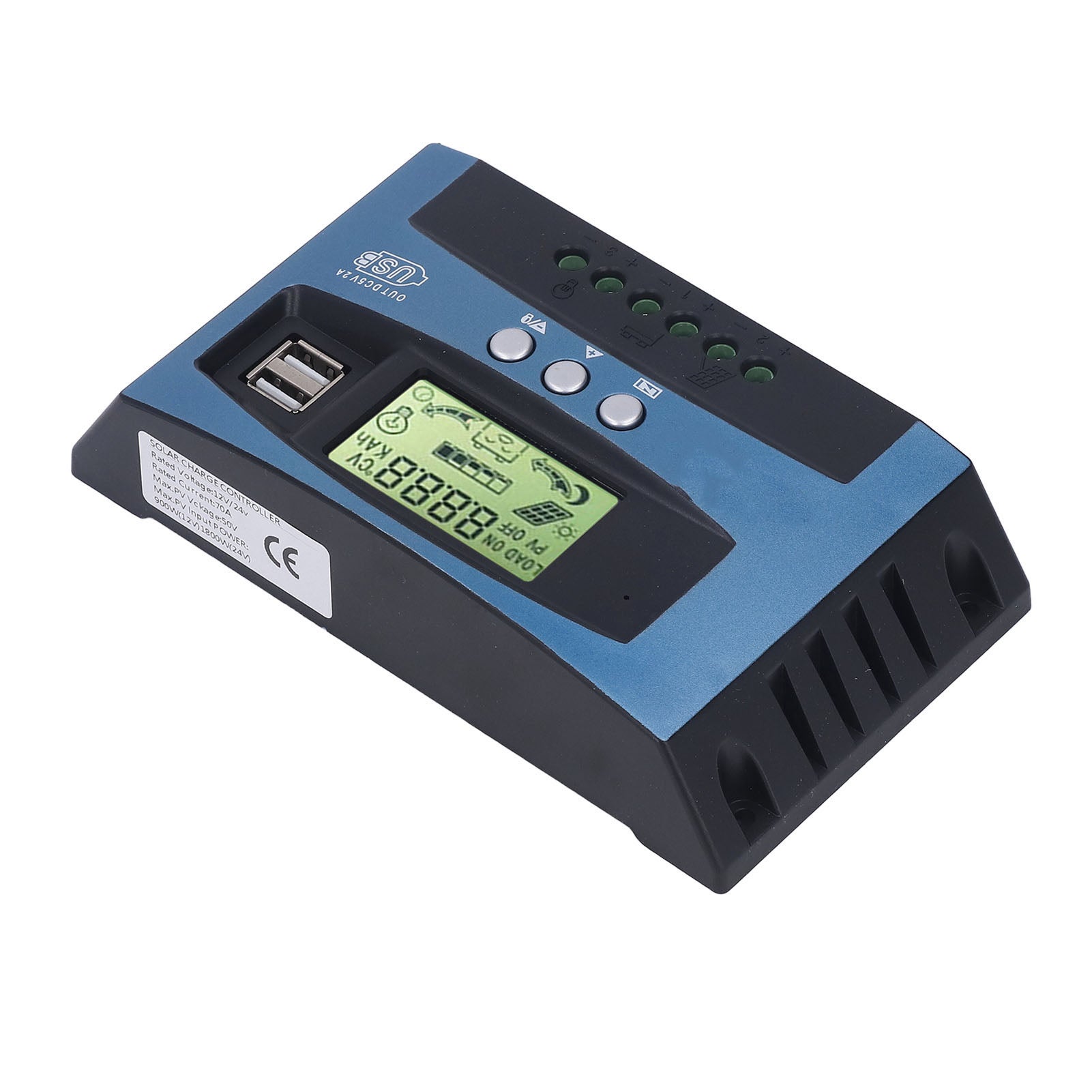 controlador de automóvelga solar MPPT monitorização Charging Real Time ecrã digital Solar FV controlador de automóvelga 12V 24V 70A - 2