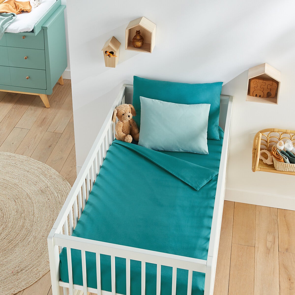 Housse de couette bébé en coton bio Scenario - Blanc - 80 x 120 cm - 5