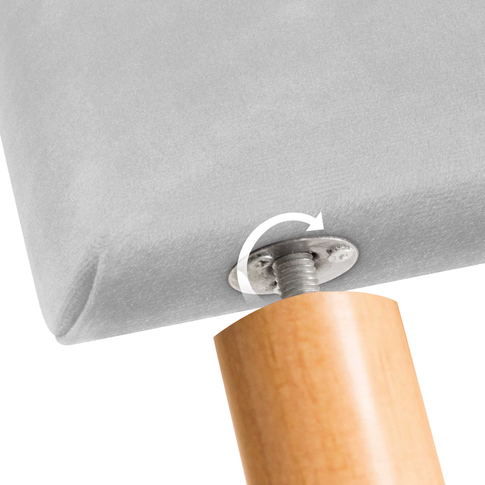 DHOME Testiera in velluto liscio con bottoni e gambe alta gamma moderna testiera imbottita per letto di lusso camera da (Blanc, 80x115cm) - 6