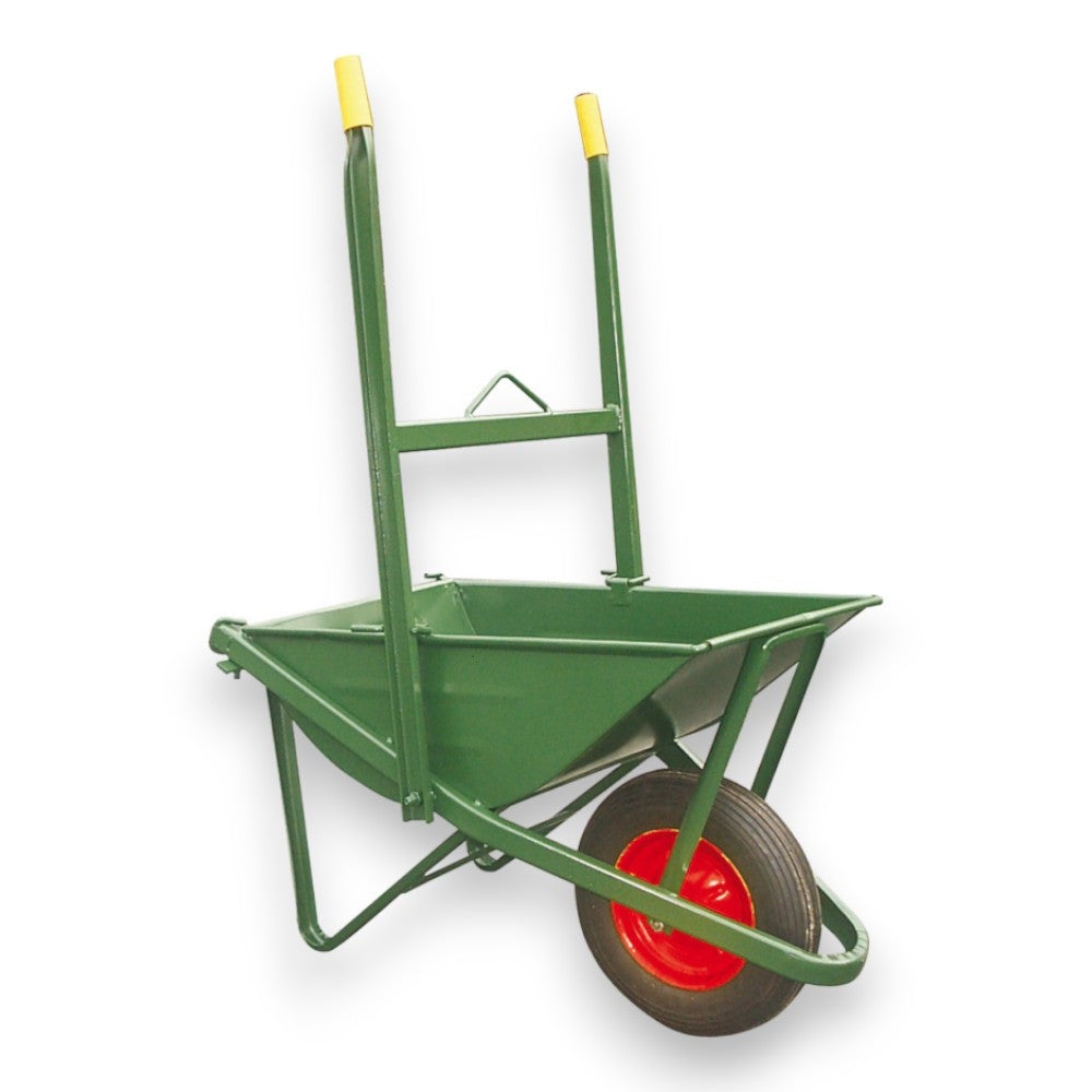 CARRIOLA DA GIARDINO SMONTATA EDILIZIA VASCA 75LT ZINCATA RUOTA