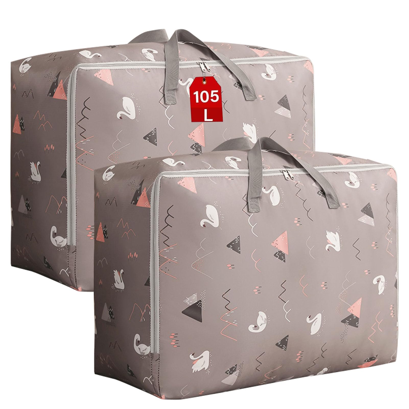 Sacs De Rangement Sous Lit 105L - Lot De 2, Tissu Oxford 600D Imperméable, 70x50x30 Cm, Pour Vêtements, Déménagement, Camping - 2