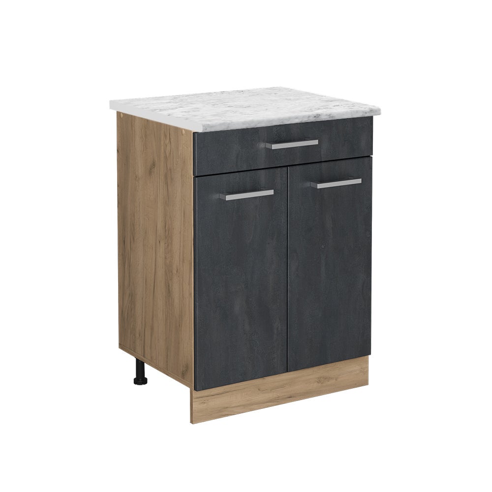 Vicco Szafka dolna do kuchni R-Line, Czarny beton, 60 cm BP Marmur