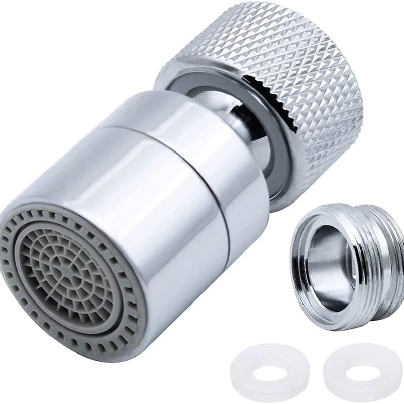 Perlator do kranu 360° obrotowy, mosiężny, 2 tryby, regulowany, filtr do kranu kuchennego, z adapterem dyszy - do kranów z gwintowaną dyszą