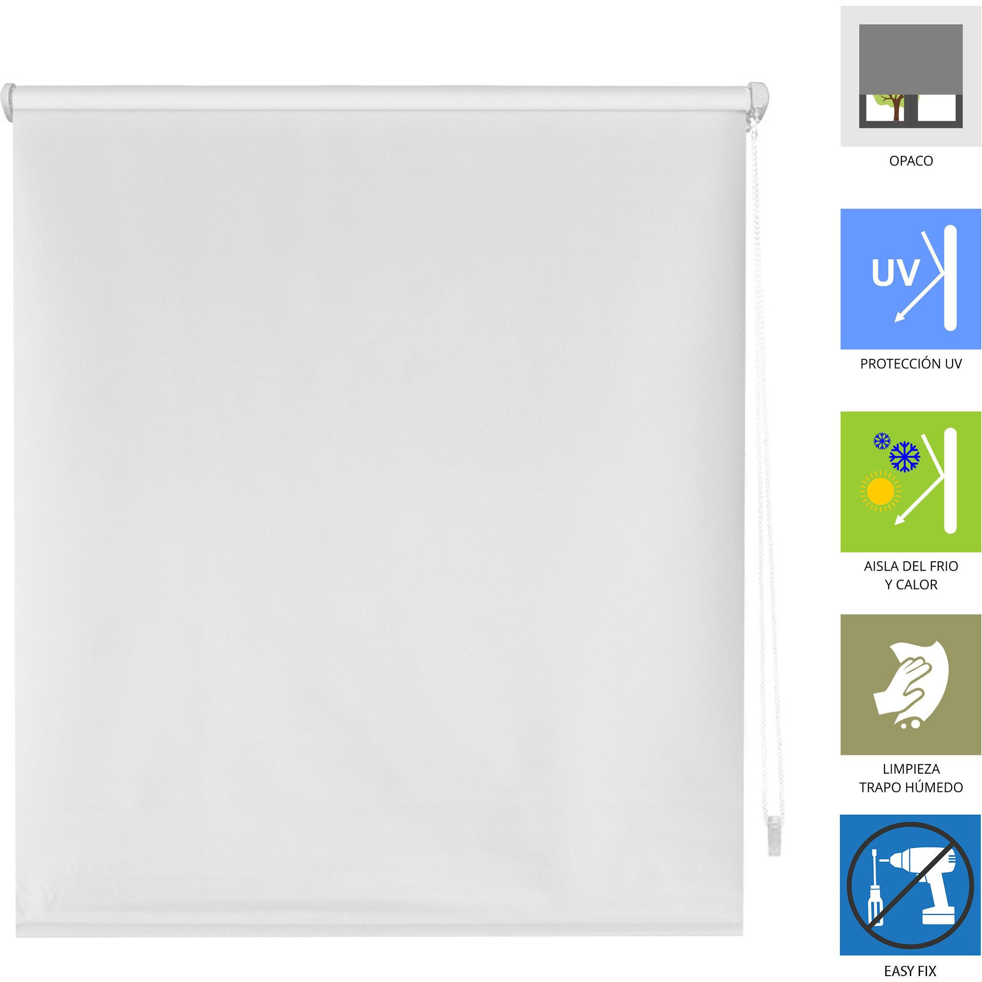 ECOMMERC3 | Tenda A Rullo Liscia Coprente Easyfix Misura 87x180 - Tenda Coprente SENZA ATTREZZI Tessuto Misura 84x175 - 3