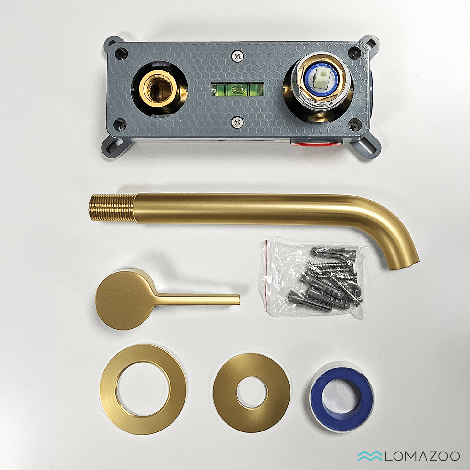 Rubinetto miscelatore lavabo incassato - oro dorato - LOMAZOO - Velar - 8