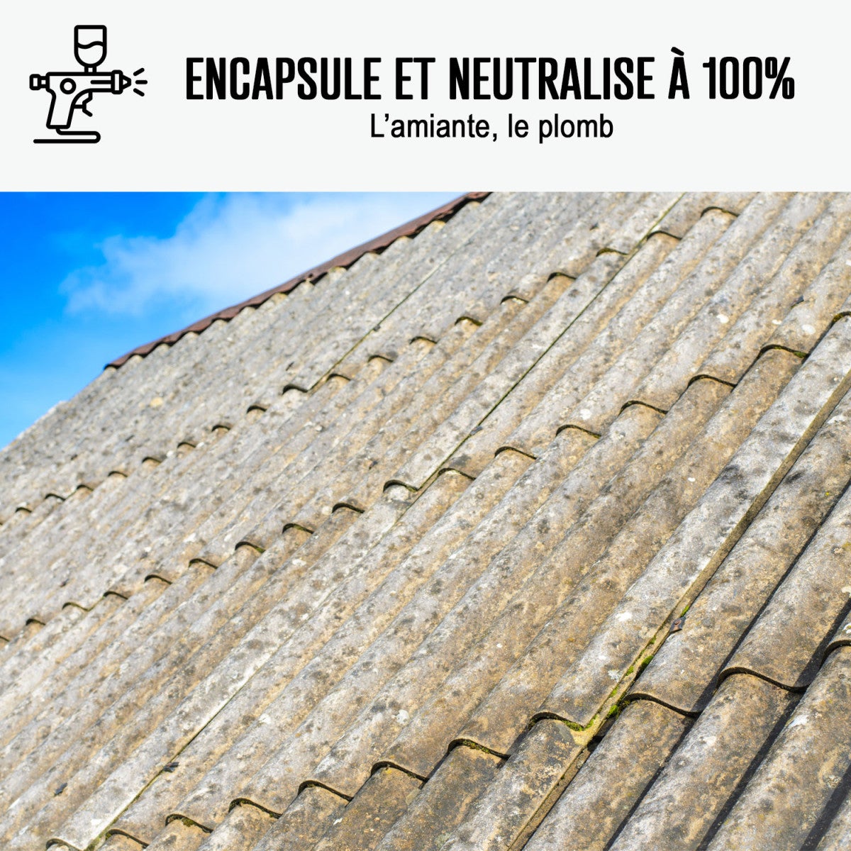 Peinture fibro ciment pour encapsulage support amiante / plomb : ARCACOVER AMIANTE. Blanc - 2.5 L - ARCANE INDUSTRIES - 3