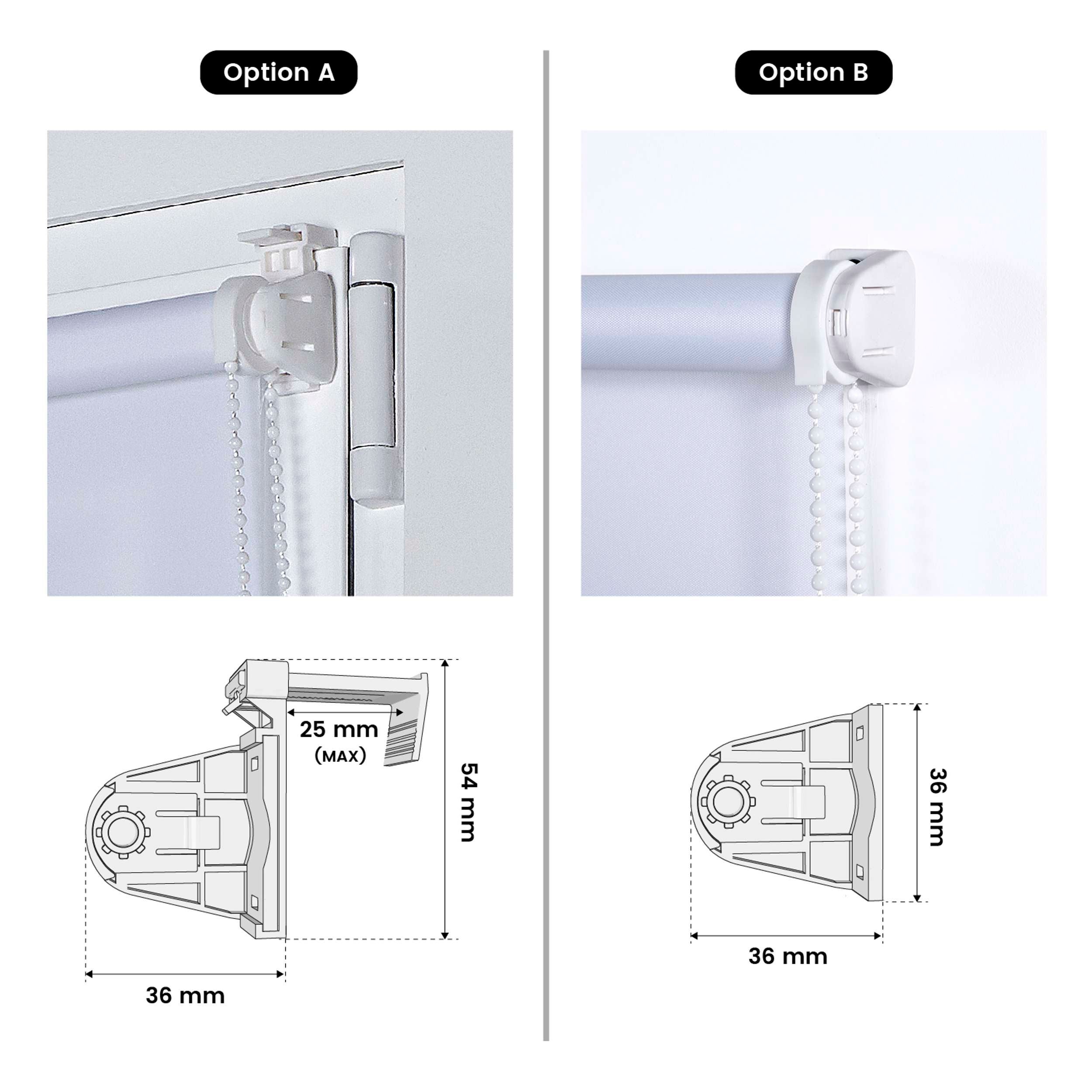 EasyFix translúcido, Estore de rolo para instalação sem furos Branco, 120 x 180 cm - 8