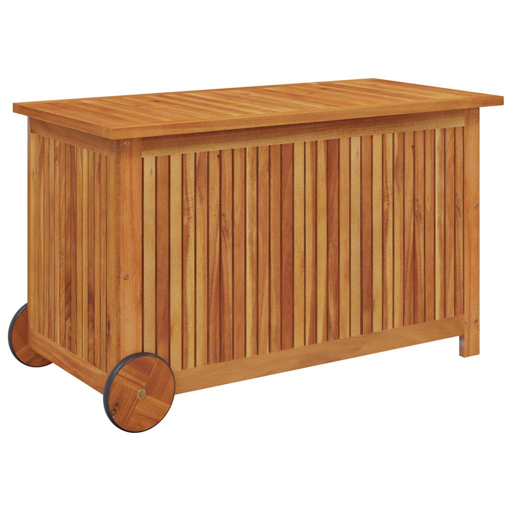 Coffre de jardin à roulettes, en bois d'acacia massif, 90 x 50 x 58 cm - COMFORTXL - 4