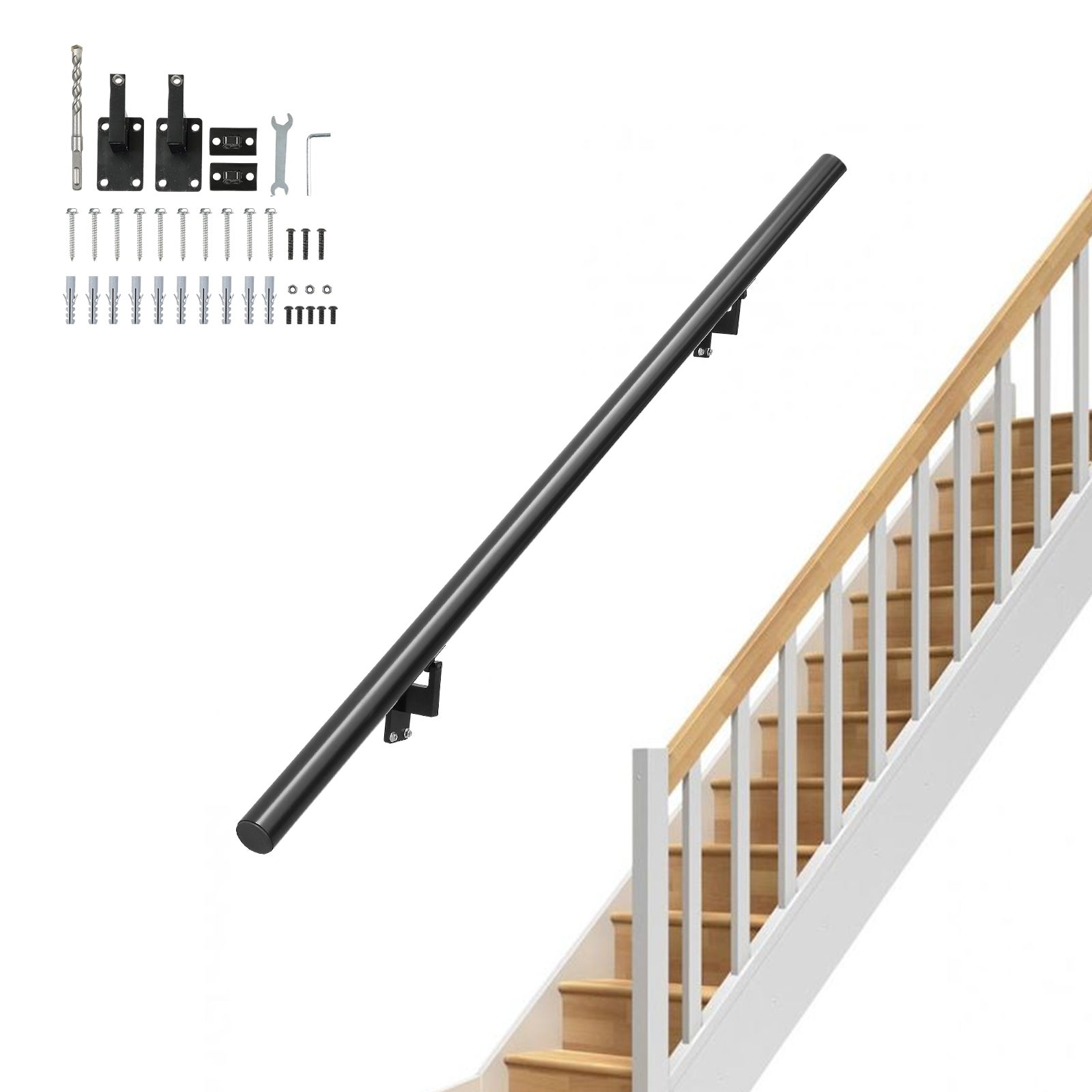 Main Courante Escalier Murales Pour Intérieur Extérieur, Rampe Escalier Securite De Garage 1 A 3 Marches Garde Corps En Forme De U Rambarde Barre Pour Jardin Garage Marches Dentree De Porche 81659001