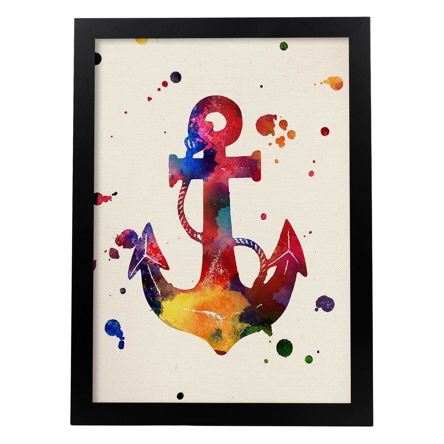 Affiche D'ancrage Avec Conception Aquarelle. Mélange De Feuilles Avec Un Cadre De Style De Style Aquarelle Clair A3 - 3