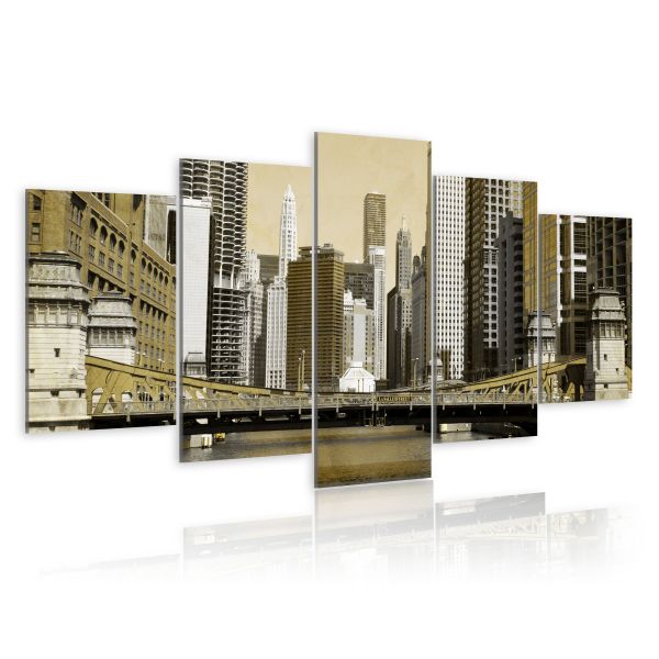 Tableau Sur Toile Visario – New York Abstrait 200x100 Cm – Prêt à Accrocher