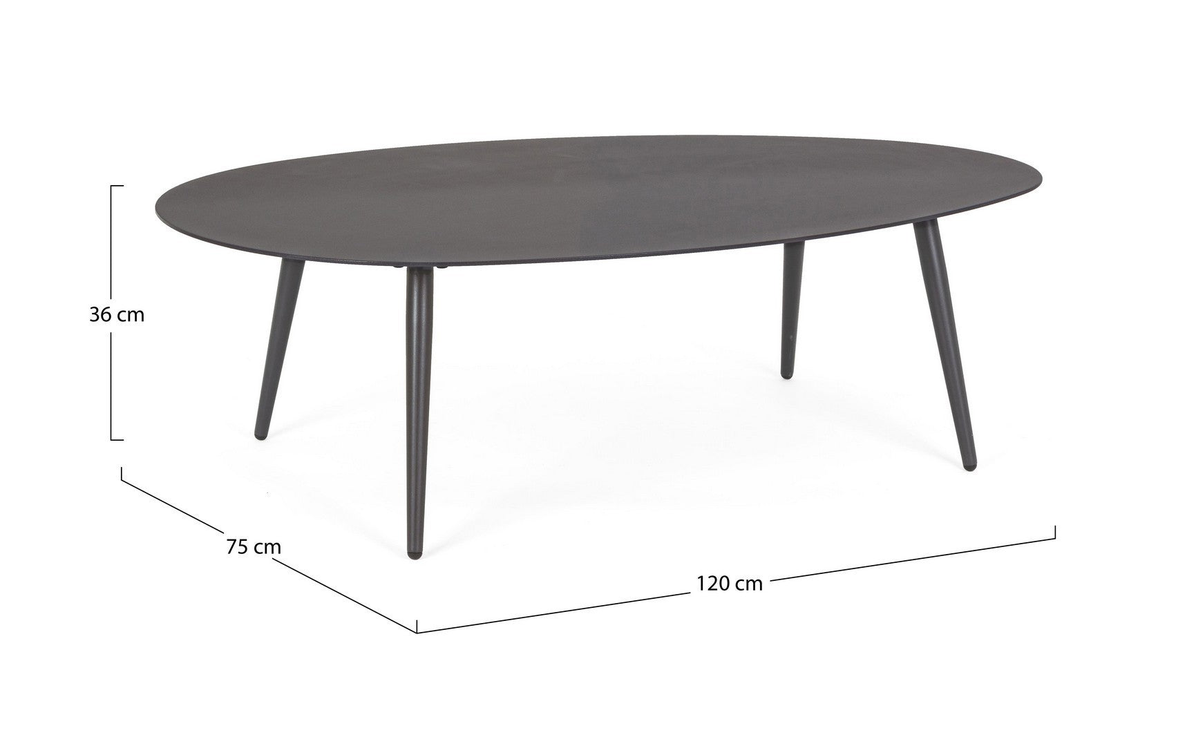 Table basse de jardin Bizzotto Ridley - Anthracite - 6