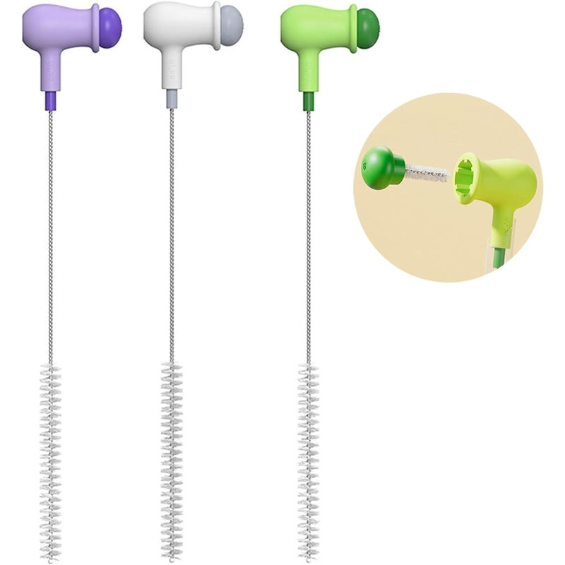 3 sztuki 2 w 1 szczotka do słomek, szczotka do czyszczenia słomek, kolorowa szczotka do butelek, miękka szczotka do słomek