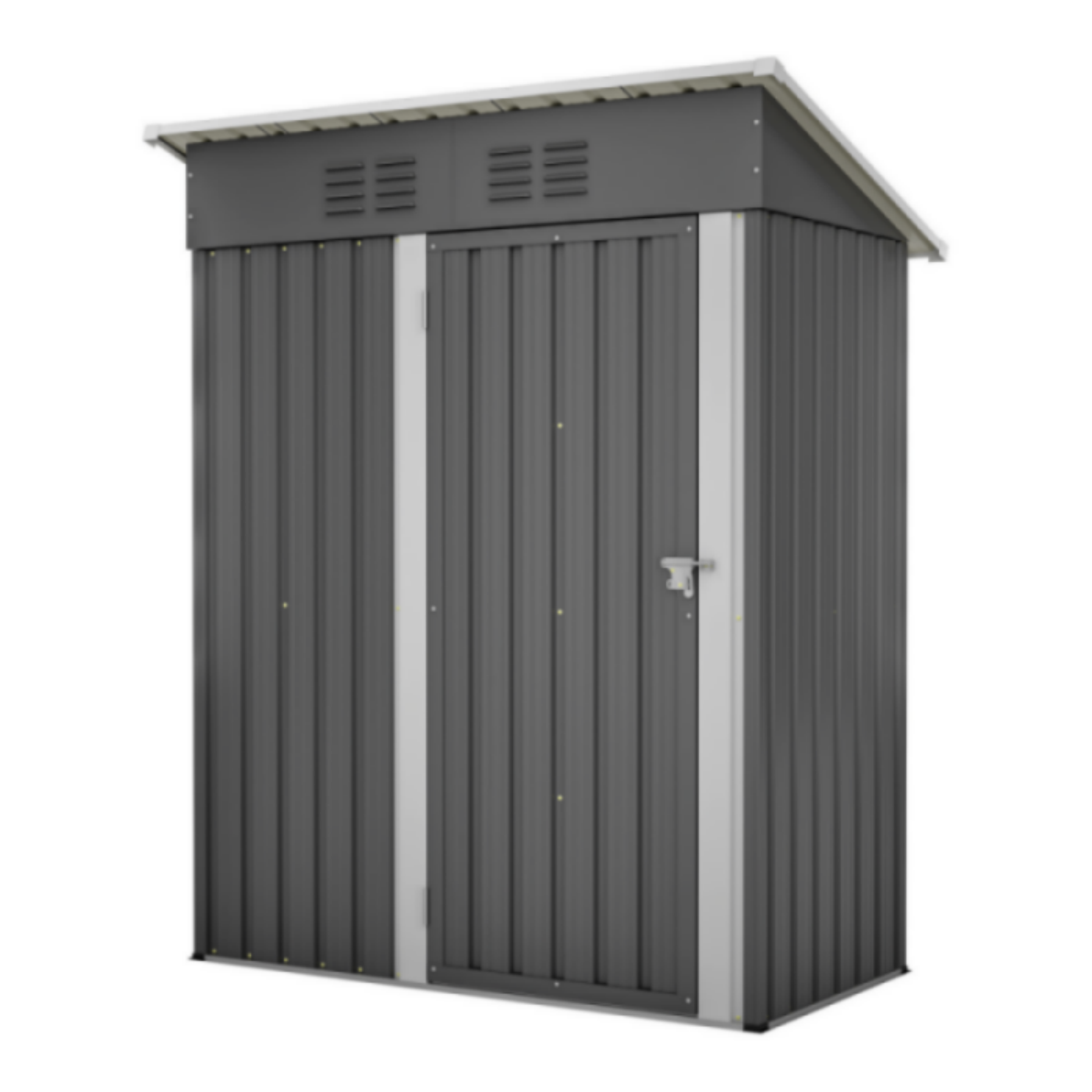 Cabane de jardin, remise à outils à une porte verrouillable, sans fenêtre, espace de stockage 1,27 m², 152×84×182 cm, gris foncé - 9