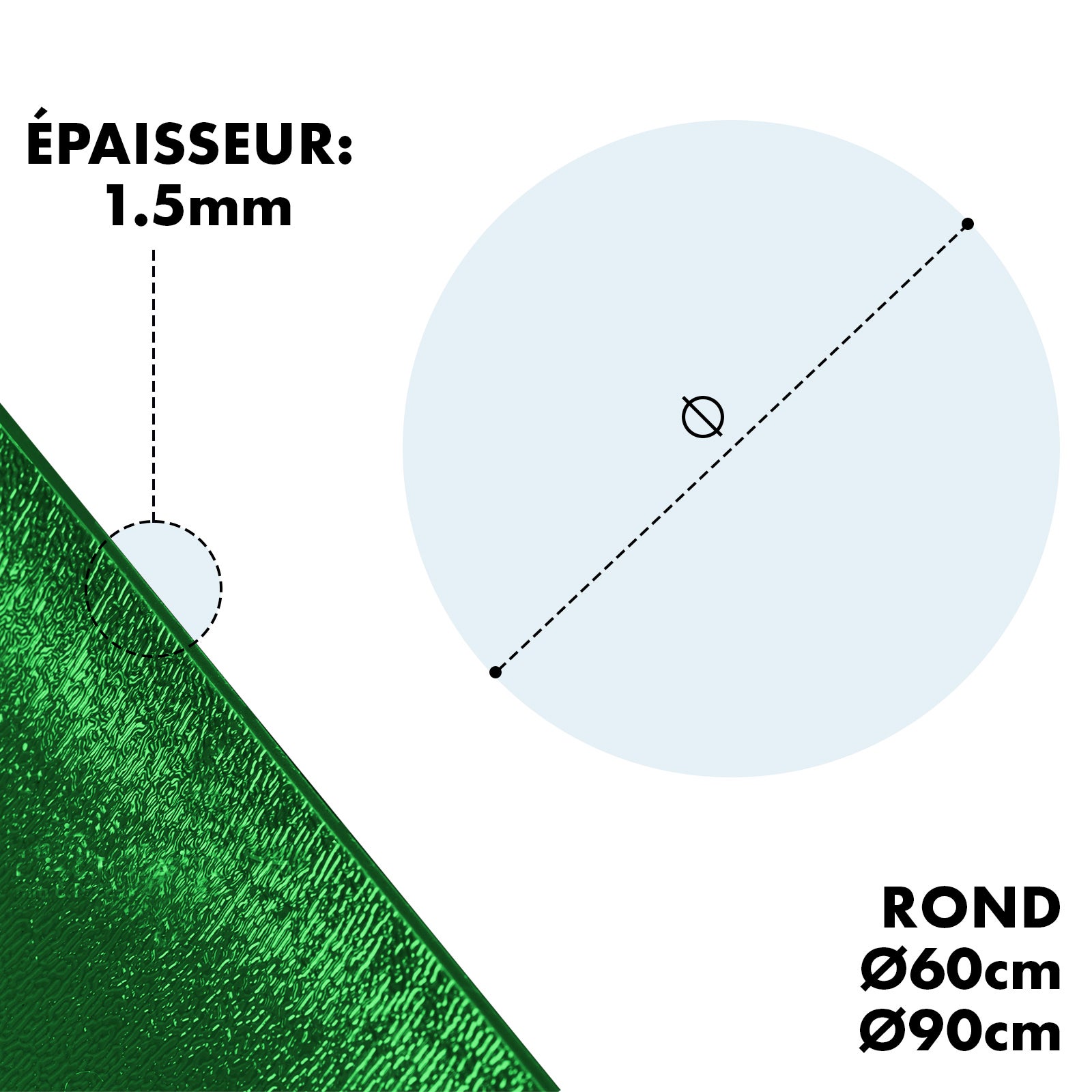 Tapis de jardinière Dessous de Pot de Fleur Majesty, Rond 90 cm, Vert - 2