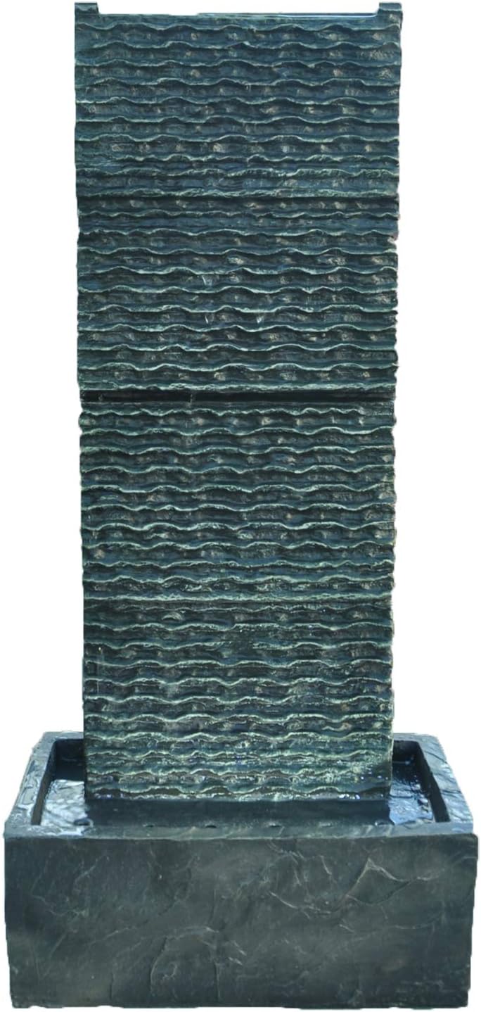 Fontanna wewnętrzna ok. 85 cm z oświetleniem LED Wodospad w kształcie fali do salonu, tarasu i balkonu