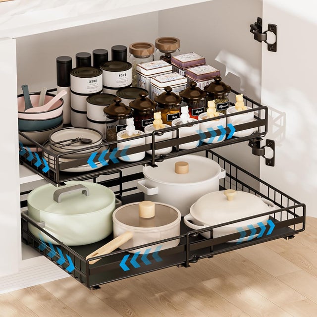 Tiroir Télescopique Extensible 42cm – Organisateur Cuisine Sans Perçage – 10 Ans Garantie