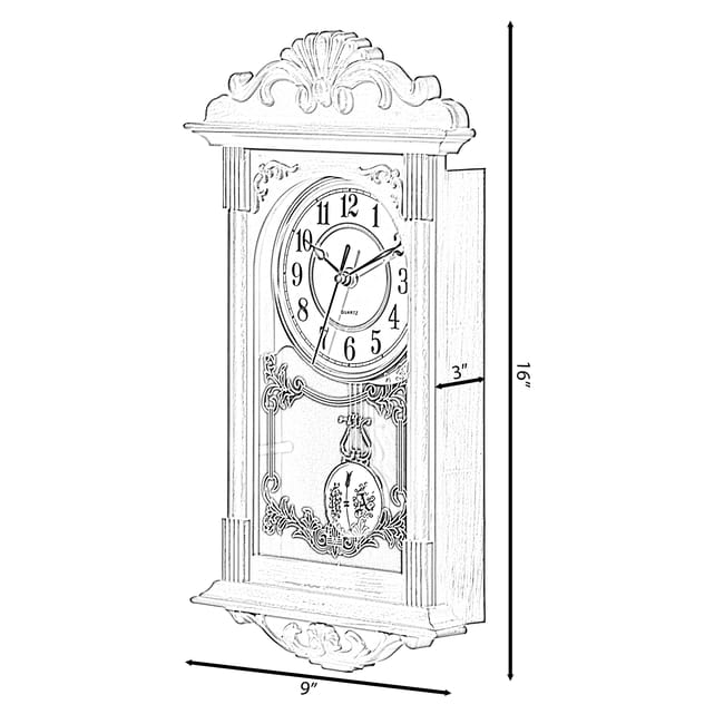 OROLOGIO DA PARETE A Pendolo In Plastica Effetto Legno, Stile Vintage