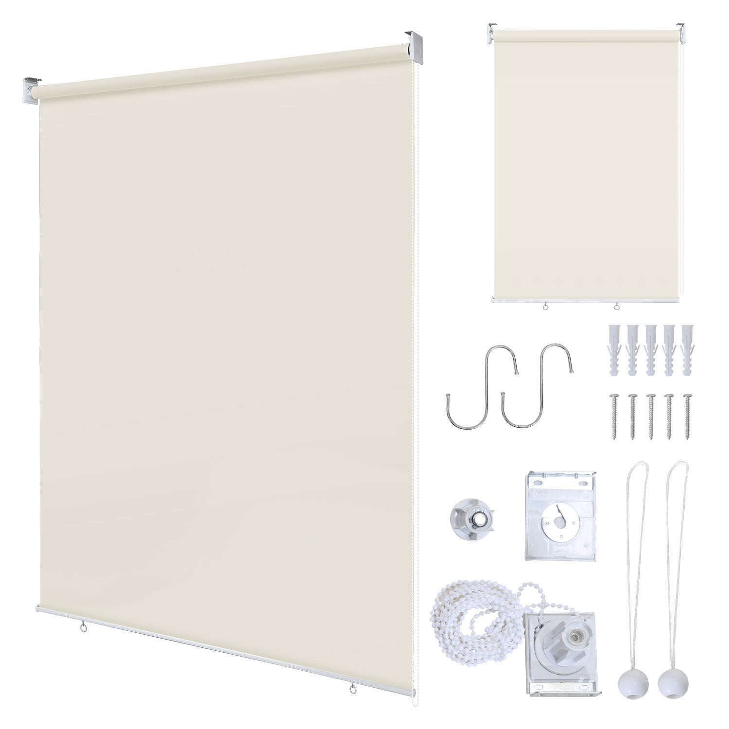 Vertikalna roleta zewnętrzna na taras lub balkon Ochrona przeciwsłoneczna 100 x 240 cm Beżowy