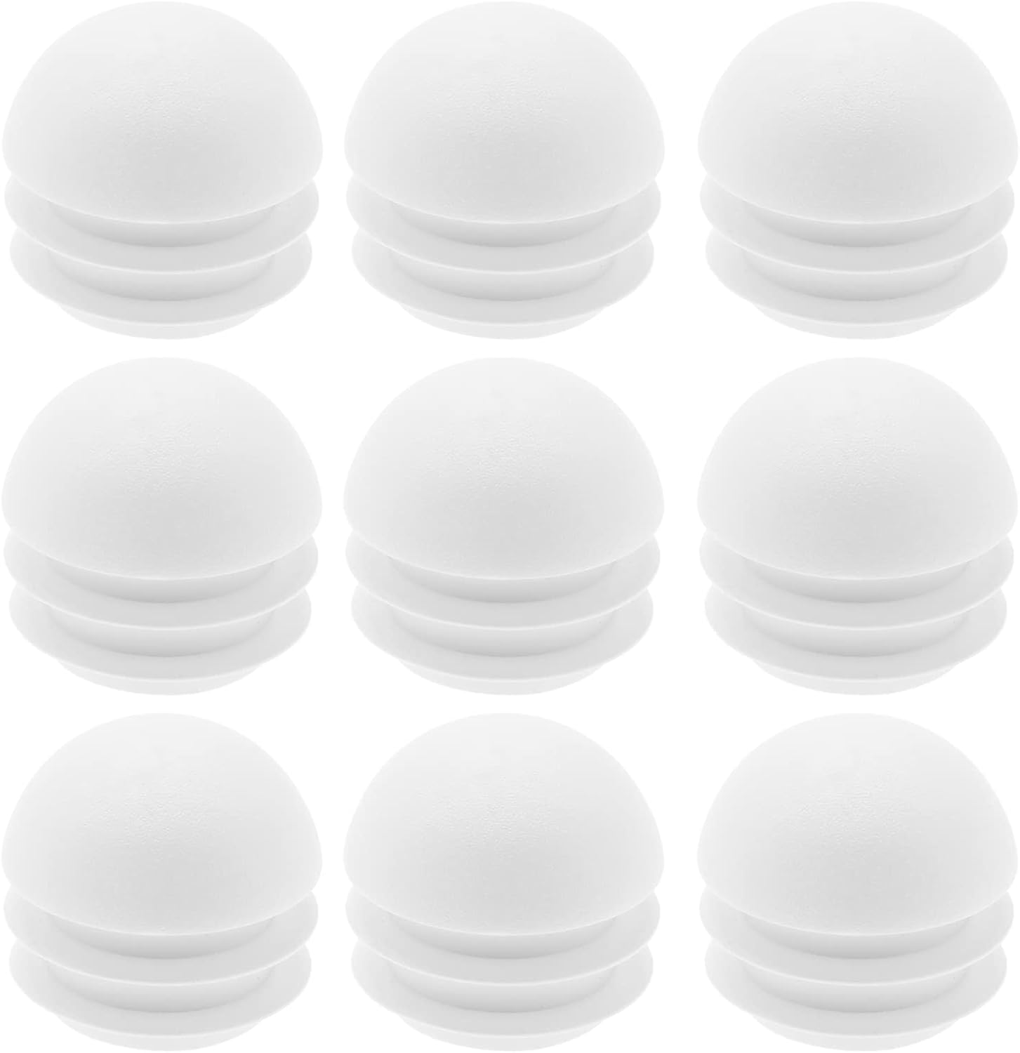 Zestaw 36 okrągłych plastikowych zaślepek do rur o średnicy 25 mm, do kopułek rur, akcesoria meblowe, białe