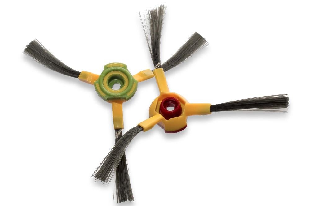 vhbw 2x Brosse latérale compatible avec Ecovacs Deebot D83, D79 robot aspirateur - Lot de brosses, gauche/droite, jaune / vert / rouge / noir - 2