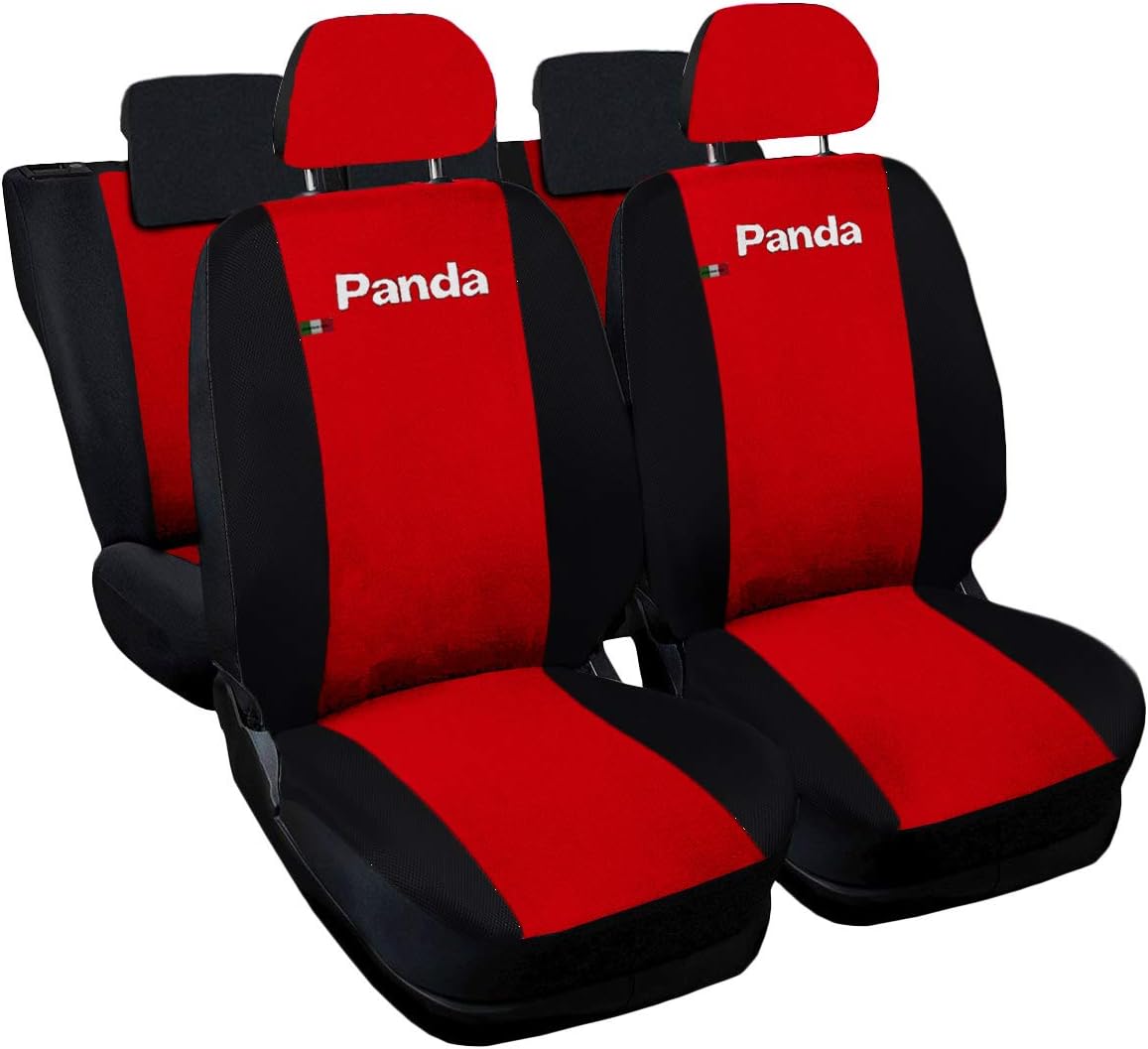 Coprisedili Auto Universali Set Completo | Tessuto Poliestere Morbido | Anteriore E Posteriore | Nero E Rosa | Protezione Sedili