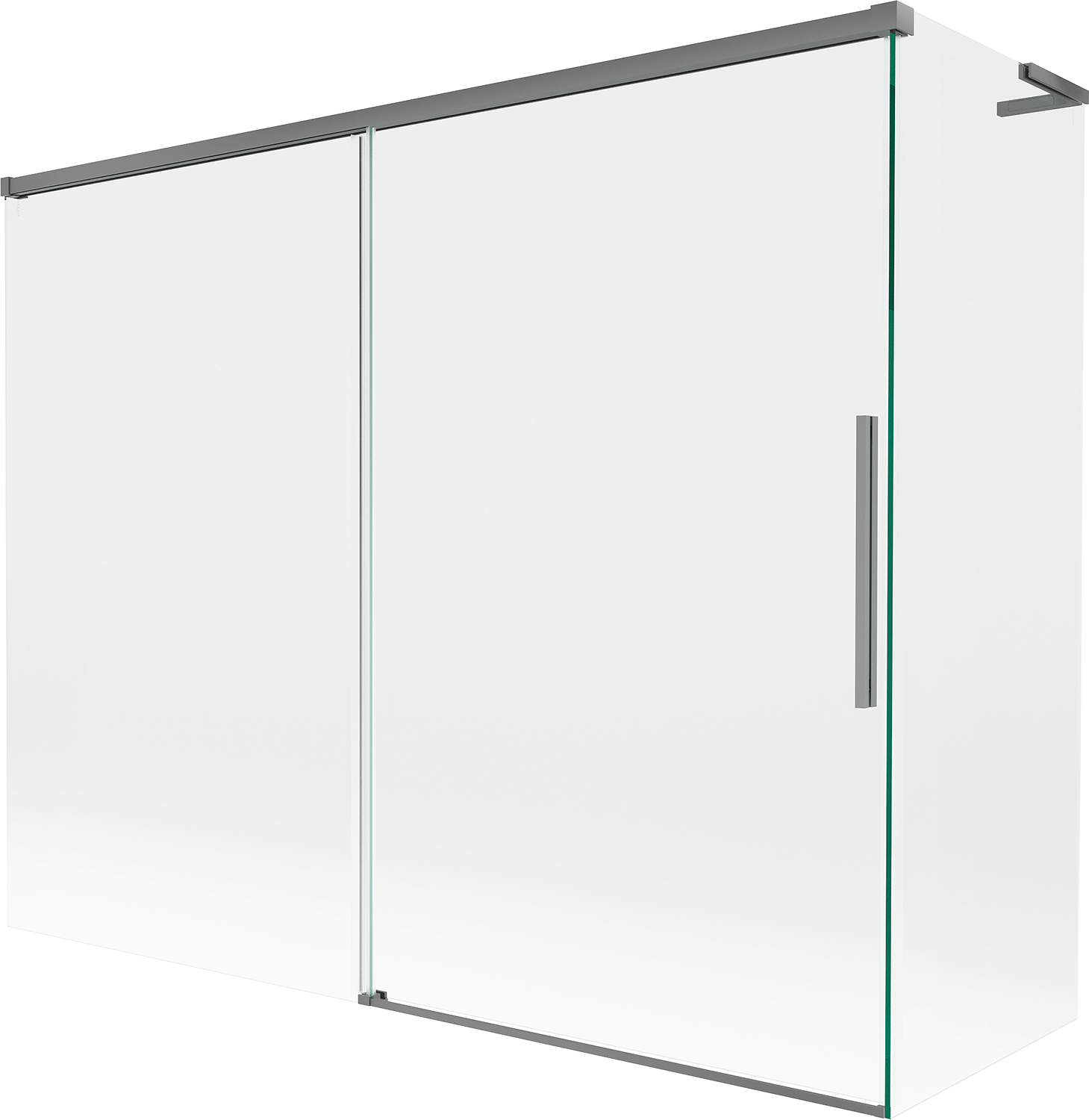 Mexen Rox L parawan nawannowy 2-skrzydłowy rozsuwany 190 + 80 x 150 cm, transparent, gun metal - 8C9L-190-080-95-00
