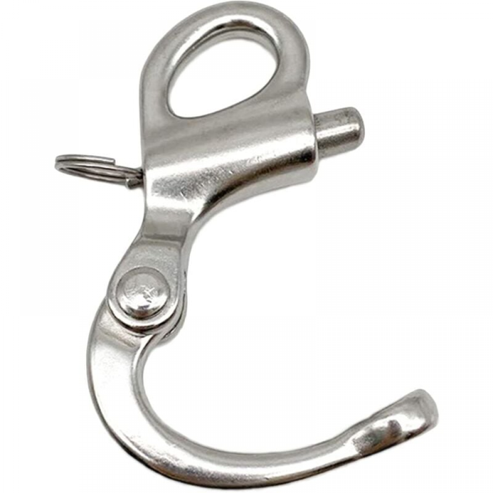 Lot de 2 manilles à ressort à dégagement rapide en acier inoxydable, manille pivotante avec anneau pour bateaux, camions, fourgonnettes et remorques - 2