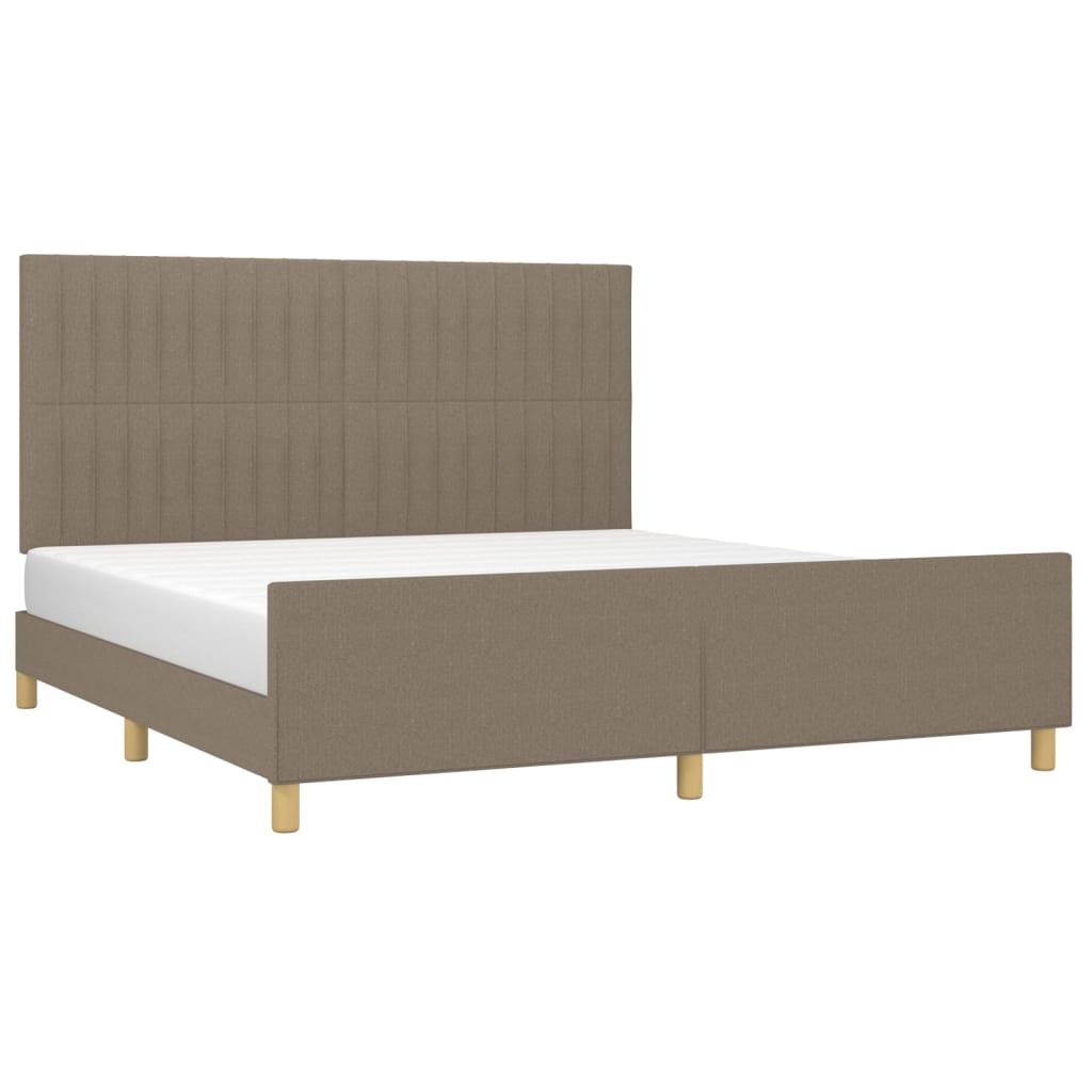 Cadre de lit sans matelas taupe 160 x 200 cm tissu - 3