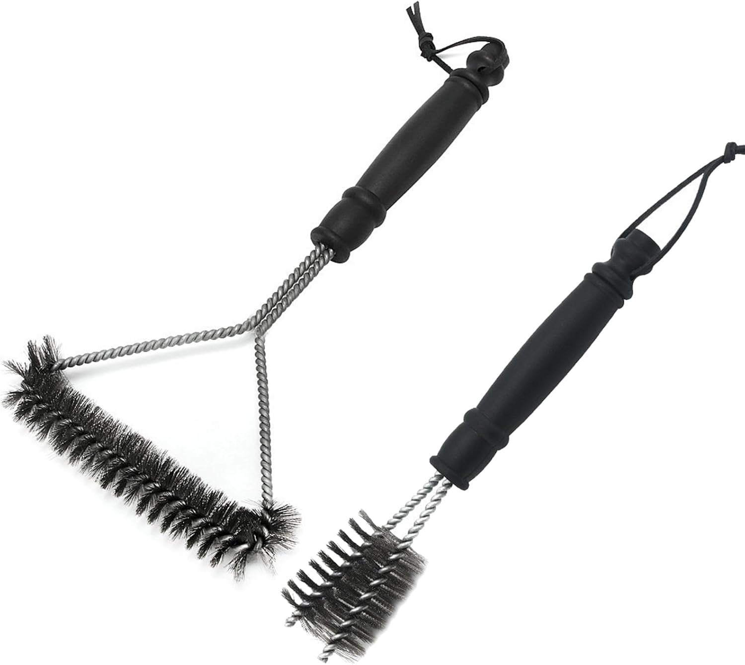 Zestaw 2 szczotek do grilla, szczotka do czyszczenia grilla, gęste włosie ze stali nierdzewnej, szczotka do czyszczenia grilla gazowego 26/30 cm