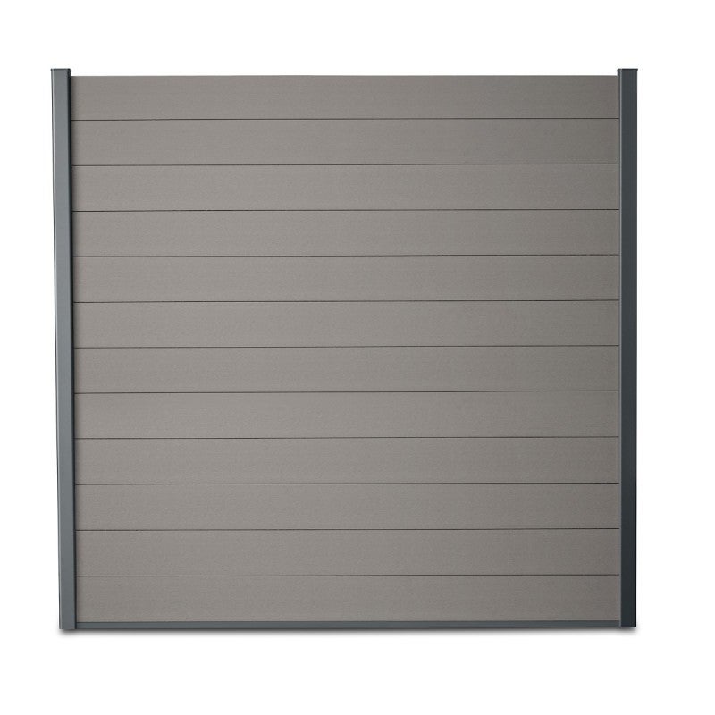 Kit complet clôture composite et aluminium à sceller H 1m80 L 18m gris quartz avec renforts acier - Palissade - Brise vue - 2