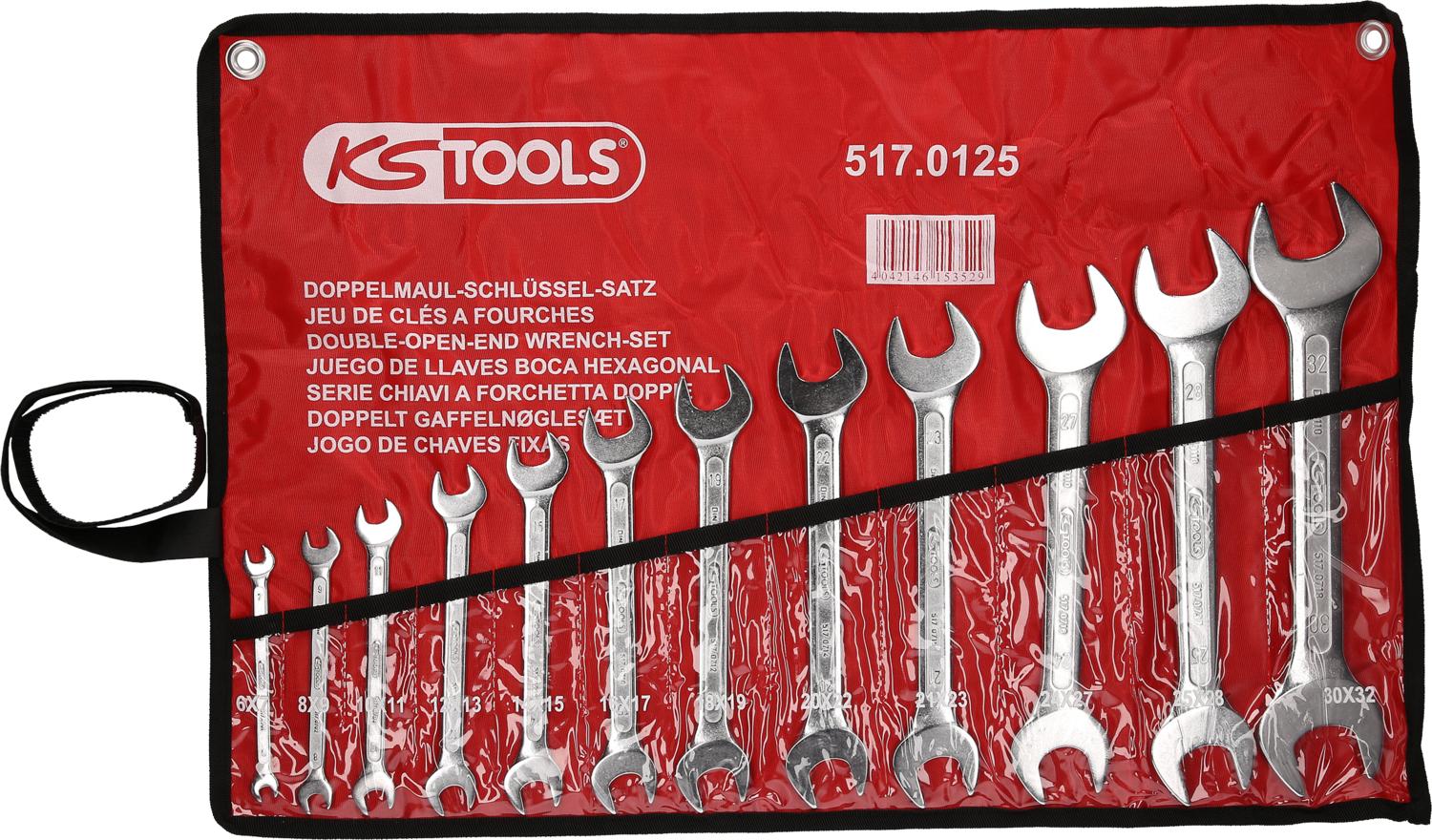 KS TOOLS Zestaw kluczy płaskich dwustronnych 12cz. 6 x 7 - 30 x 32 mm - 517.0125